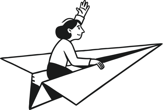 character in a paper plane