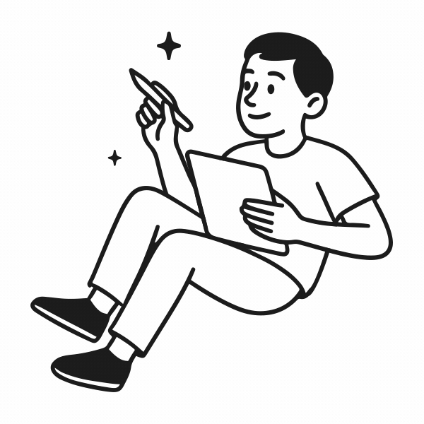 Graphic designer with tablet and stylus